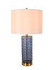 Quintilian 1-Light Fabric-shade Blue Table Lamp