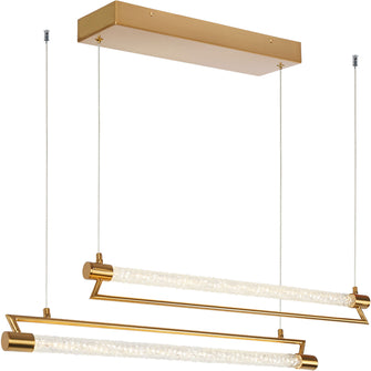 Llywelyn 2-Light Glam Brass Geometric LED Chandelier