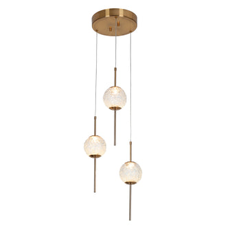 Cenlindes 3-Light 12" Modern Brass Cluster LED Chandelier