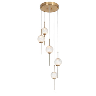 Cenlindes 5-Light 14" Glam Brass Cluster LED Chandelier