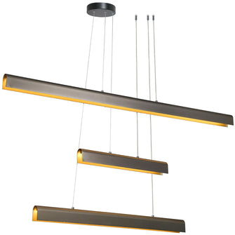 Khydeacc 3-Light 40.5" Black&Gold LED Kitchen Island Light