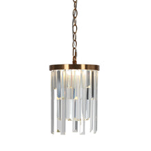 Peludo 1-Light 8" Glam Brass Crystal Prism LED Pendant Light