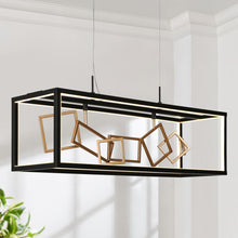 Safranner LED 8-Light 28" Modern Black Rectangle Chandeliers