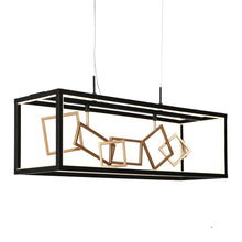 Safranner LED 8-Light 28" Modern Black Rectangle Chandeliers