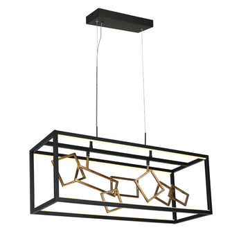 Safranner LED 8-Light 28" Modern Black Rectangle Chandeliers