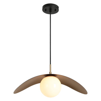 Bromeia 1-Light 20" Black and Gold Modern Pendant Light