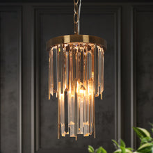 Athean 1-Light 8" Glam Brass Crystal Prism Chandelier