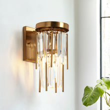 Athean 1-Light Glam Brass Crystal Wall Sconce