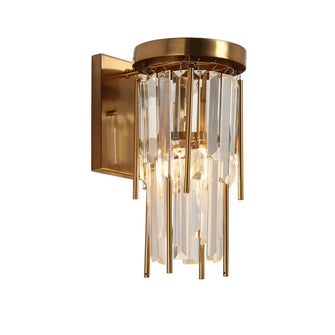 Athean 1-Light Glam Brass Crystal Wall Sconce