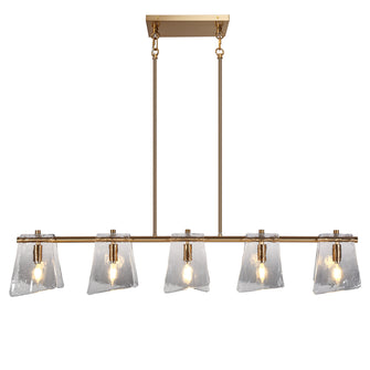 Afmean 5-Light 41.5" Modern Brass Kitchen Island Light