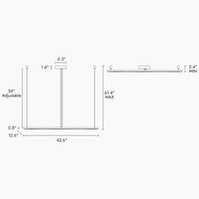 Macrobotrys 1-Light 43" Brass Linear LED Kitchen Island Light