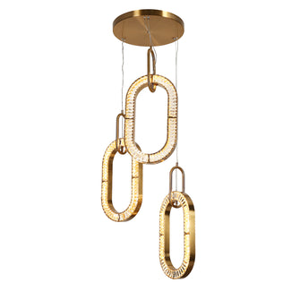 Verbena 3-Light 26" Glam Brass Crystal Loops LED Chandelier