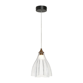 Juanshin 1-Light 7.5" Modern Black and Brass LED Pendant Light