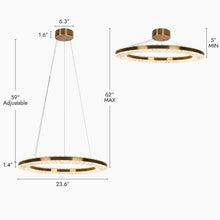 Macrobotrys 1-Light 24" Glam Brass Circle LED Chandelier