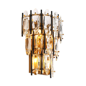 Noctiflorous 1-Light Modern Brass Crystal LED Wall Sconce