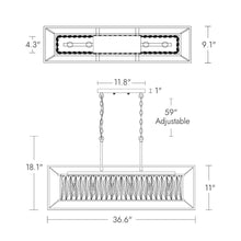 Bulbophyllum 6-Light 37" Modern Rectangle Kitchen Island Light