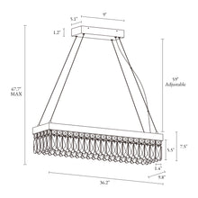 Musesonce 1-Light 36"Glam Brass Rectangle LED Kitchen Island Light