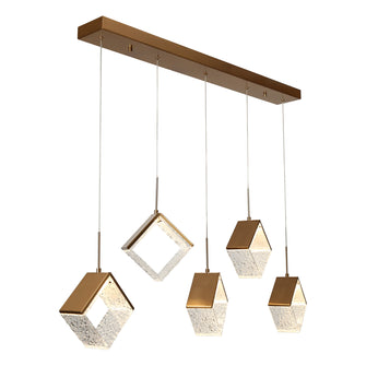 Cendrillon 5-Light 40" Modern Brass LED Kitchen Island Light