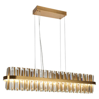 Bajunmeng 1-Light 34" Modern Brass LED Kitchen Island Light