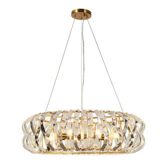 Eurydamas 6-Light 28" Glam Brass Drum Crystal Chandelier