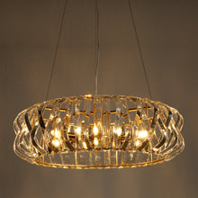 Eurydamas 6-Light 28" Glam Brass Drum Crystal Chandelier