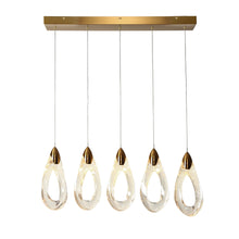 Eclinataric 5-Light Modern Brass Cluster LED Kitchen Island Light