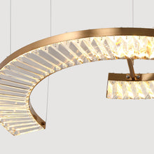 MoaningMurtle Modern 40" Brass Crystal LED Kitchen Island Light