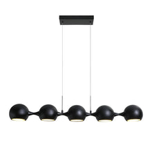 Hosodani 5-Light 41" Modern Black Linear LED Kitchen Island Light