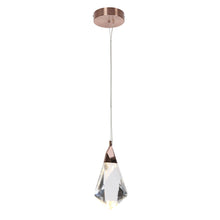 Matsuura 1-light 6" Modern Gold Crystal LED Pendant Light