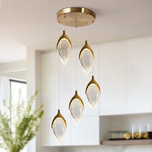 Evacampbell 5-Light 21" Modern Gold Cluster LED Chandelier