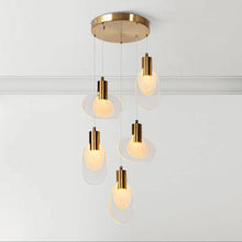 Galateia 5-Light 18" Modern Brass Cluster LED Chandelier