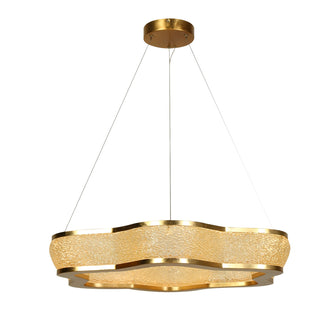 Celestothon 1-Light 32" Modern Drum Gold LED Chandelier