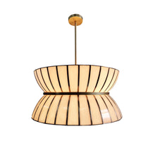 Phaetharvy 8-Light 24" Modern Drum Black and Gold Chandelier