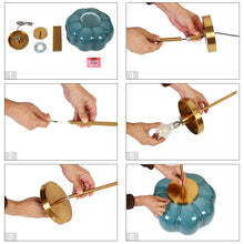 BULE Pumpkin glass lamp