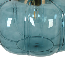 Transparent blue pumpkin glass pendant