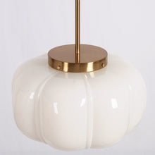 Beige pumpkin glass lamp