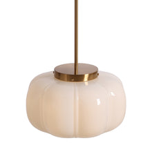 Beige pumpkin glass lamp