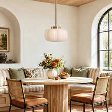 Beige pumpkin glass lamp