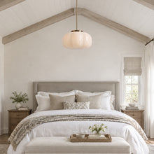 Beige pumpkin glass lamp