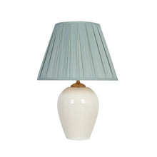 Light blue cloth ceramic table lamp
