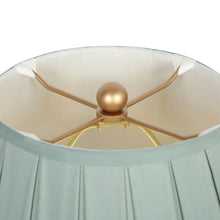 Light blue cloth ceramic table lamp
