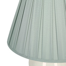 Light blue cloth ceramic table lamp