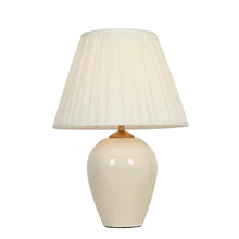 White ceramic table lamp - fabric lampshade