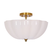 Pumpkin milk glass Semi-Flush Ceiling Lights