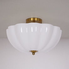 Pumpkin milk glass Semi-Flush Ceiling Lights