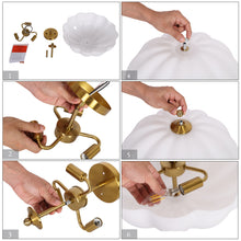 Pumpkin milk glass Semi-Flush Ceiling Lights