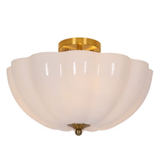 Pumpkin milk glass Semi-Flush Ceiling Lights