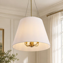 6-lights Gold Drum Shade Chandelier