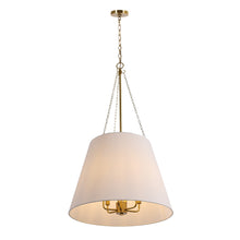 6-lights Gold Drum Shade Chandelier