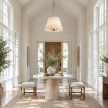 beige flower-patterned fabric chandelier